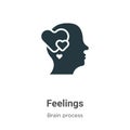 Feelings vector icon on white background. Flat vector feelings icon symbol sign from modern brain process collection for mobile