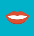 Feemale mouth isolated vector illustration. Royalty Free Stock Photo