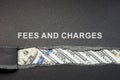Fees and charges concept. Inscription and a torn piece of paper. Royalty Free Stock Photo