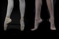 feet of the ballet dancers Royalty Free Stock Photo