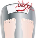 Feet on a bathroom scale Royalty Free Stock Photo