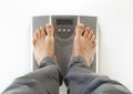 Feet on a bathroom scale skinny Royalty Free Stock Photo