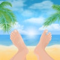 Feet on the beach Royalty Free Stock Photo