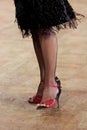 Feet in a beautiful dance shoes of Argentinian tango dancer