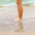 Feet of boy at the beach Royalty Free Stock Photo