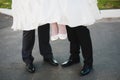 Feet of bride and groom Royalty Free Stock Photo