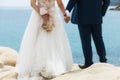 Feet of bride and groom, wedding shoes Royalty Free Stock Photo