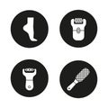 Feet care icons set