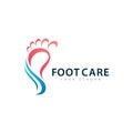 Feet care logo design vector. Feet massaging symbol