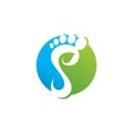 Feet care logo design vector. Feet massaging symbol