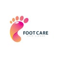 Feet care logo design vector. Feet massaging symbol