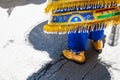 Feet of a carnival dancer in the yearly carnival in Hammarkullen, Sweden