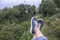 Feet on Chairlift Up to Mount Solaro 1 Royalty Free Stock Photo