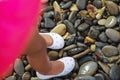 Feet of child in the sea, Wrinkled baby fingers