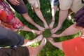 Feet in a circle Royalty Free Stock Photo