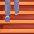 feet climbing wooden stairs vector illustration element design Royalty Free Stock Photo