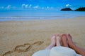 feet of couple on the beach Royalty Free Stock Photo