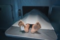 Body of dead man in hospital morgue Royalty Free Stock Photo