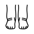 feet edema health disease line icon vector illustration