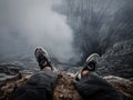 Edge of a volcano crater Royalty Free Stock Photo