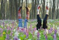 Feet in flowers