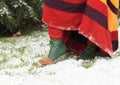 Feet of girl in historical dress