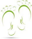 Feet in green, physiotherapy, occupational therapy, logo