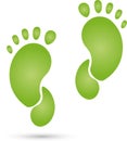 Feet in green, physiotherapy, occupational therapy, logo