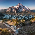 At 10,492 feet high, Mt Jefferson is Oregon`s second tallest mountain.Mount Jefferson Wilderness Area, Oregon