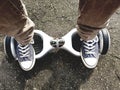 Feet on hoverboard Royalty Free Stock Photo