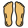 Feet icon color outline vector