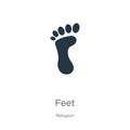 Feet icon vector. Trendy flat feet icon from religion collection isolated on white background. Vector illustration can be used for Royalty Free Stock Photo