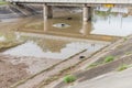 15 feet and 9 inches bridge highway elevated with flooded cars near downtown Houston Royalty Free Stock Photo