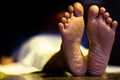 Dead body on floor Royalty Free Stock Photo