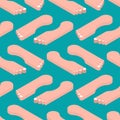 Feet isometric pattern seamless. Toes texture. Two legs background Royalty Free Stock Photo