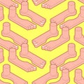 Feet isometric pattern seamless. Toes texture. Two legs background Royalty Free Stock Photo