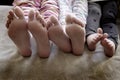 Feet of Kids in Pajamas