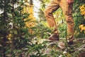 Feet Man walking Outdoor Travel Lifestyle Royalty Free Stock Photo