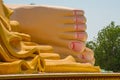 Feet. Mya Tha Lyaung Reclining Buddha. Bago. Myanma. Burma.