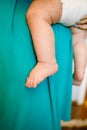 Feet Of A Newborn Baby In The Hands Of Parents. Happy Family Oncept. Royalty Free Stock Photo