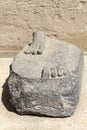 Feet of old statue, Karnak Temple, Luxor, Egypt Royalty Free Stock Photo