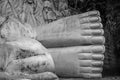 Feet of the reclining Buddha in Long Son Pagoda, Nha Trang city, Vietnam Royalty Free Stock Photo