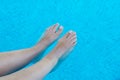 Feet refreshing in swimming pool Royalty Free Stock Photo