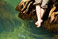 Feet relax in Crystal natural stream