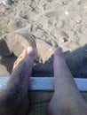 Feet in sand Royalty Free Stock Photo