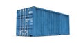 20 feet sea container on blue background Royalty Free Stock Photo