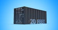 20 feet sea container on blue background Royalty Free Stock Photo