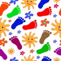 Feet seamless pattern Royalty Free Stock Photo