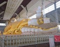 Feet of Shwethalyaung Buddha at Bago, Myanmar Royalty Free Stock Photo