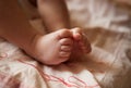 The Feet of small child with tiny fingers